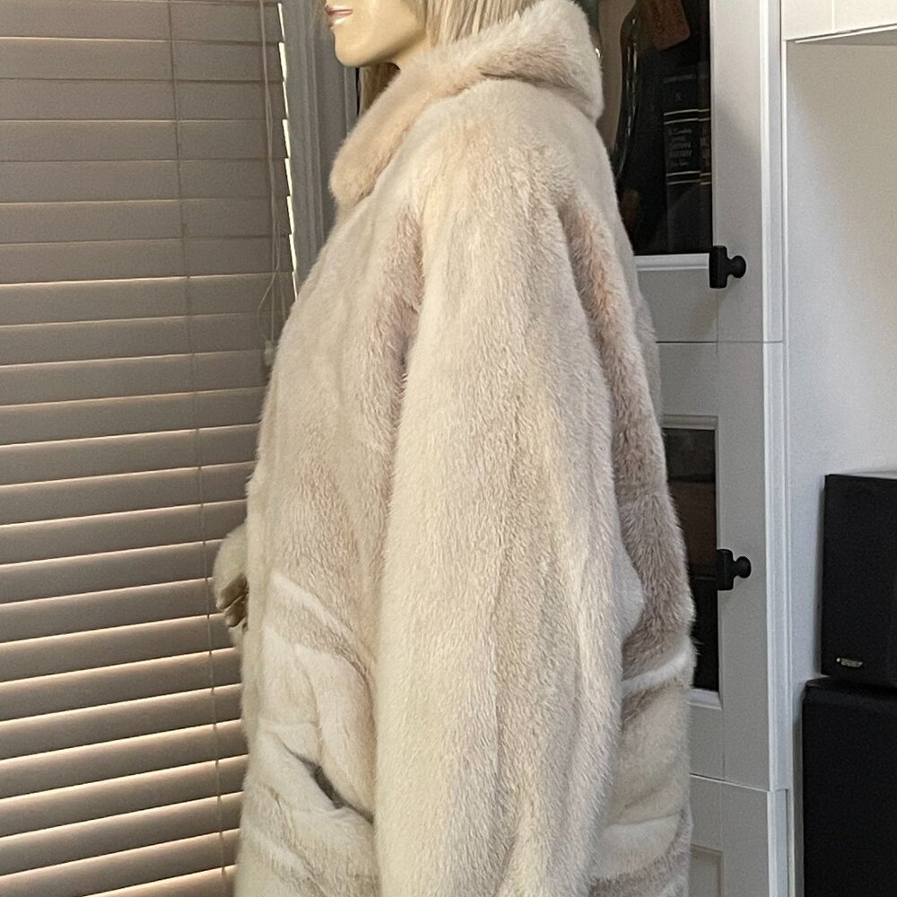 Women Beautiful Shadow Authentic Mink Fur 3/4 Coat Sz 10-12 - Picture 6 of 9